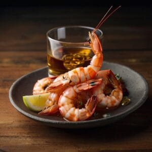 Camarão e cachaça