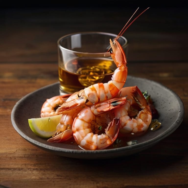 Camarão e cachaça